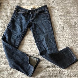 Gap Dark Wash crop jeans with ankle zipper